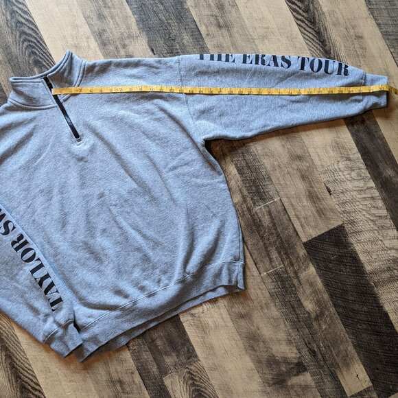 Taylor Swift Eras Tour Quarter Zip Fleece Sweatshirt Gray Medium - Picture 7 of 8